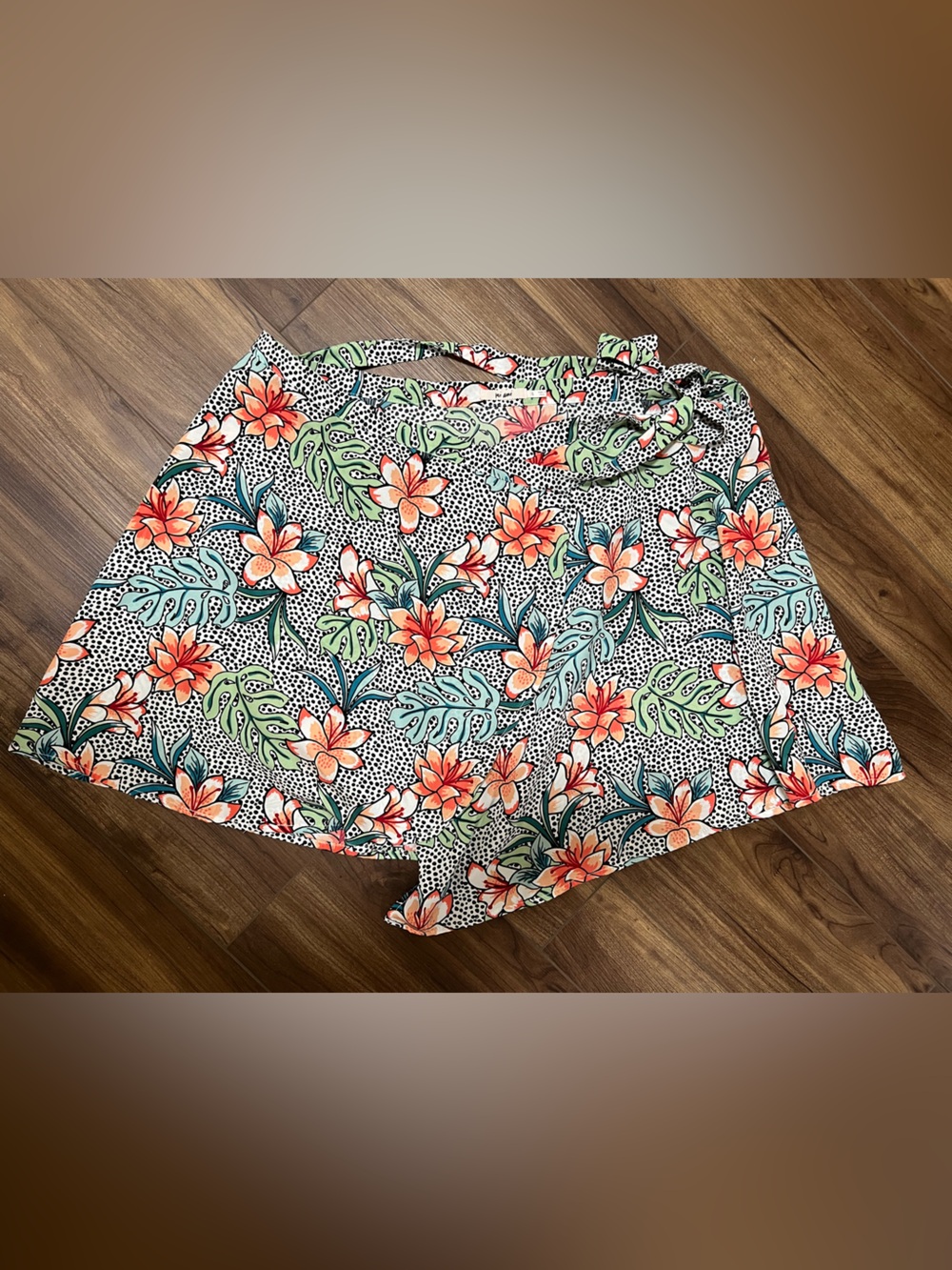 Tropical Floral Wrap Around Skirt - Cover Up